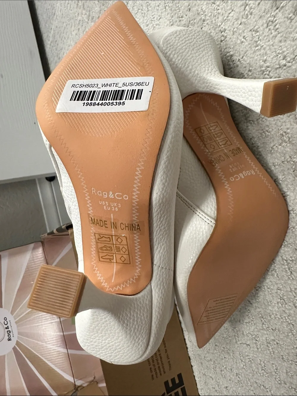 NWT - Rag & Co White Ankle Booties